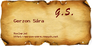 Gerzon Sára névjegykártya